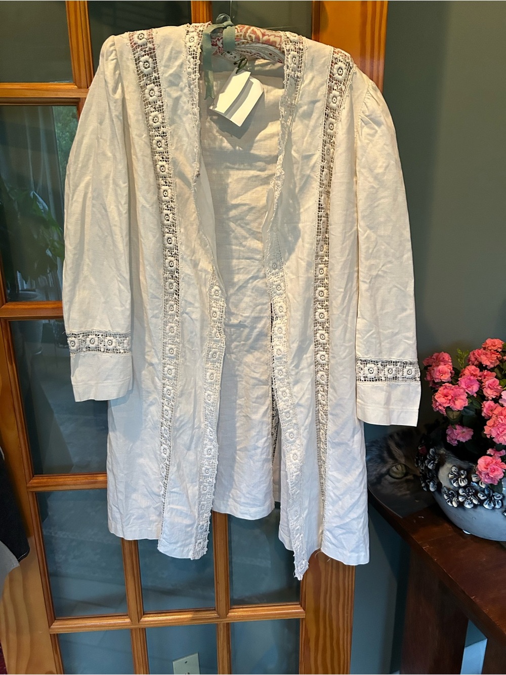 Antique Edwardian Cotton Lace Jacket S/M